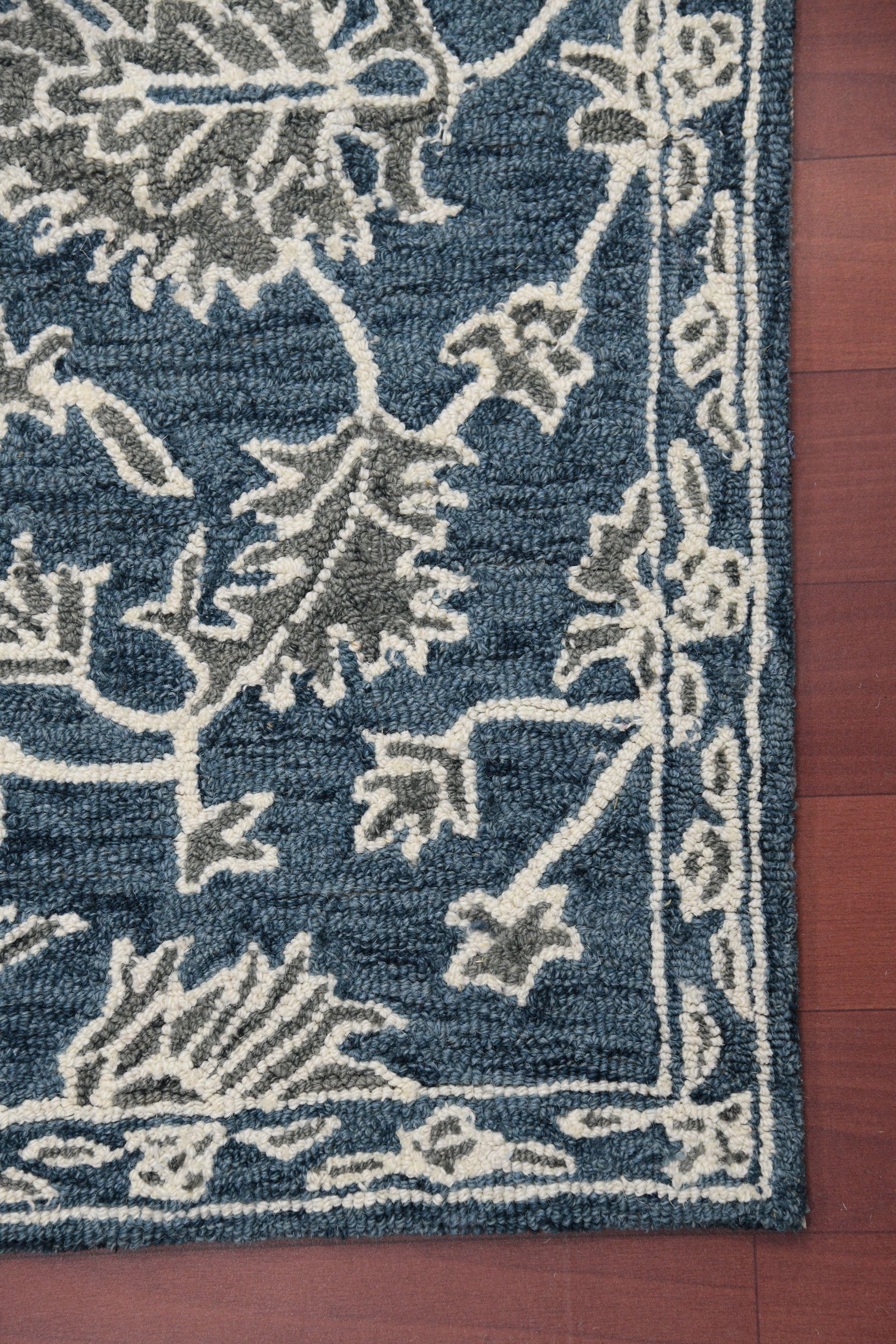 Hand Tufted Romania Navy Color Carpet - WoodenTwist