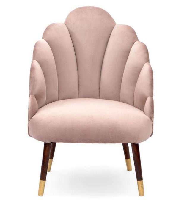 Mango Wood Peacock Chair In Velvet Pink Colour - WoodenTwist