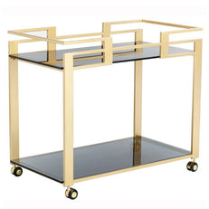 Iron Serving Cart with Glass Shelves