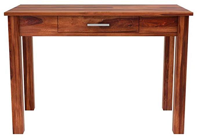 Sheesham Wood One Drawer Design Study Table - WoodenTwist