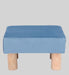 Solid Wood Foot Stool In Velvet Blue Colour - WoodenTwist