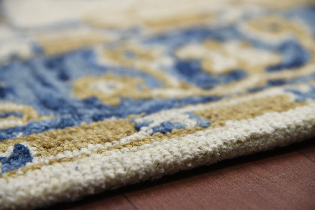 Hand Tufted Romania Royal Blue Color Carpet - WoodenTwist