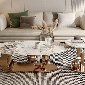 Golden Oval Centre Table Set - Large