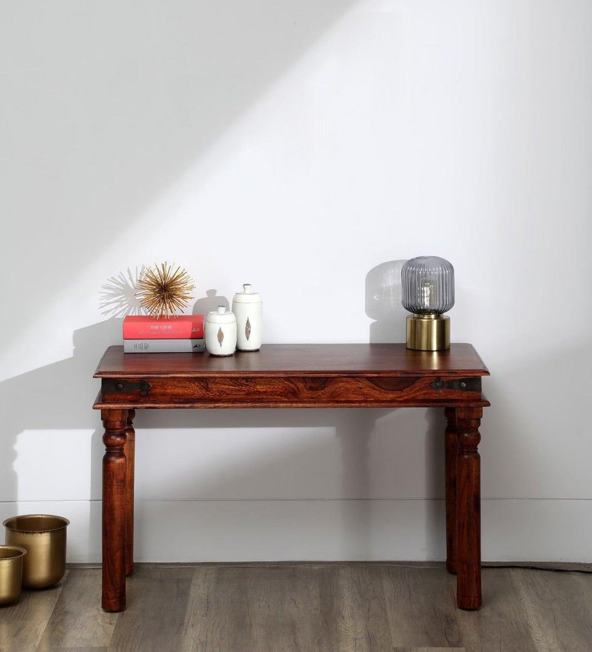 Solid Sheesham Wood Console Table Plain Top - WoodenTwist