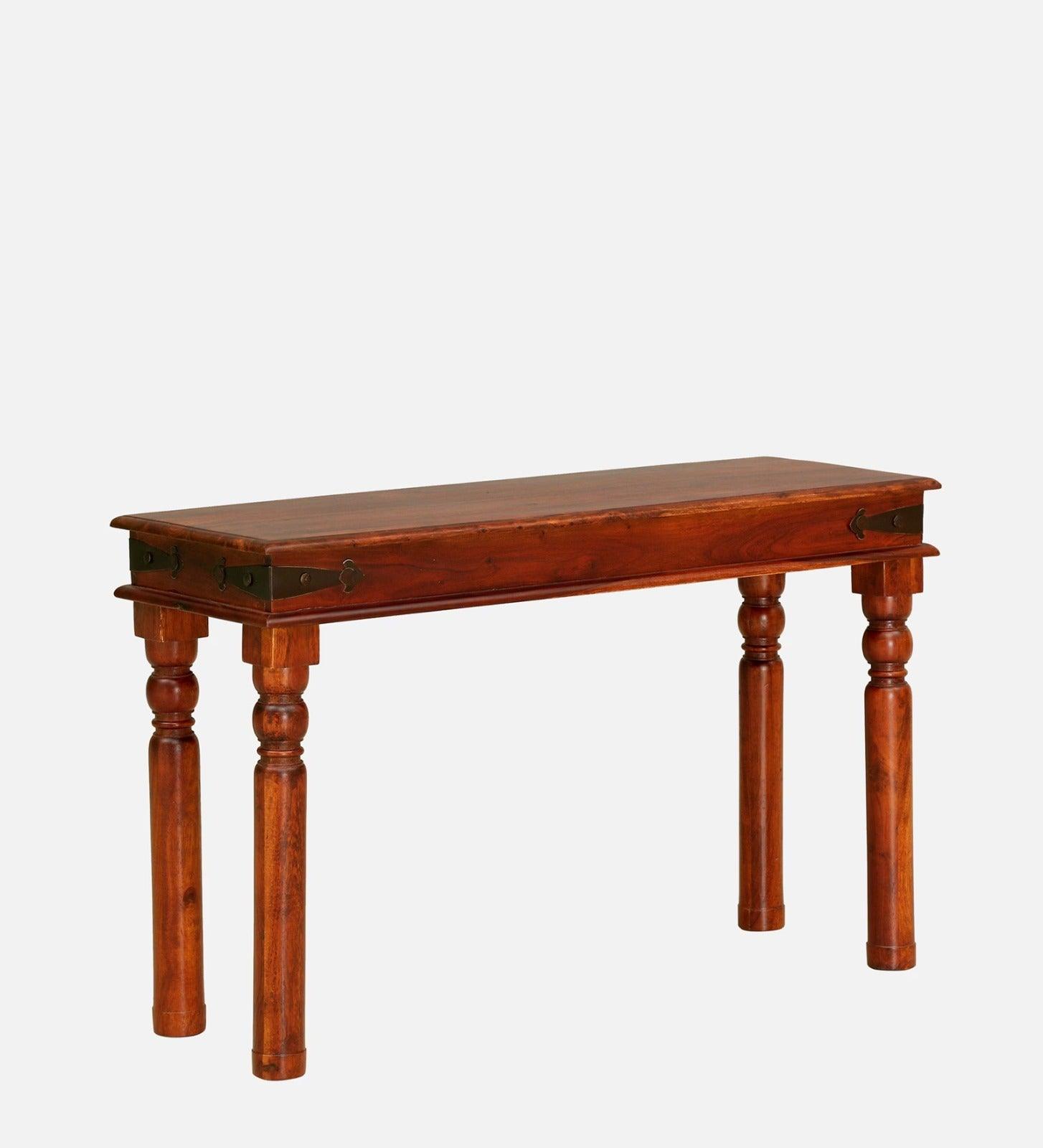 Solid Sheesham Wood Console Table Plain Top - WoodenTwist