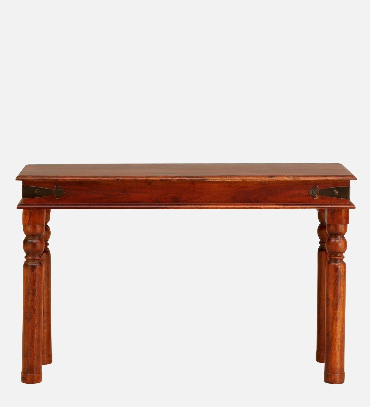 Solid Sheesham Wood Console Table Plain Top - WoodenTwist