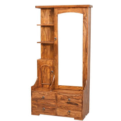 Solid Sheesham Wood Pecko Design Dressing Table - WoodenTwist