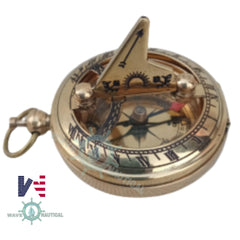 NAUTICAL SUNDIAL BRASS COMPASS VINTAGE ANTIQUE MARITIME NAVIGATION COMPASS GIFT - WoodenTwist