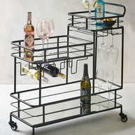 Luxurious black iron rectangle trolley