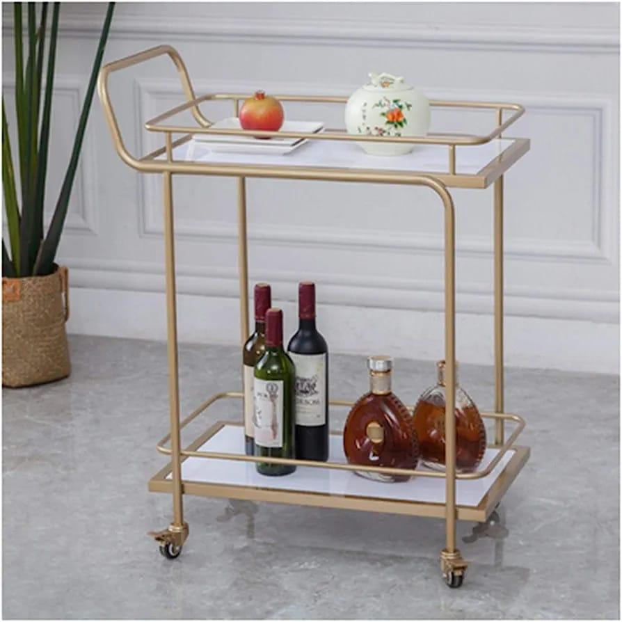 Modern Golden Iron Rectangle Trolley - Front View