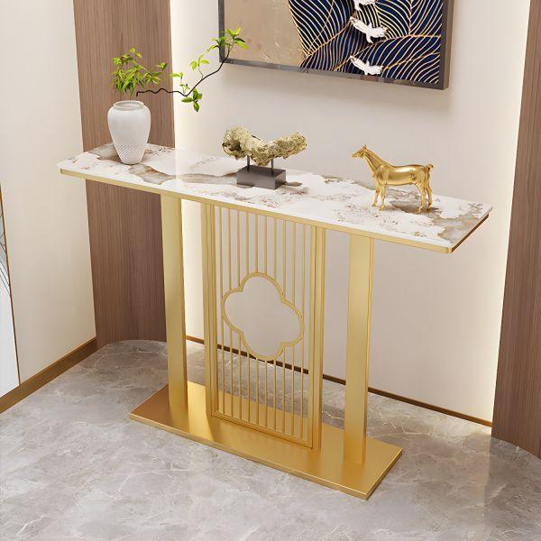 White Marble & Golden Accents