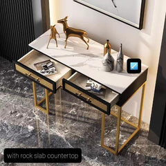 Elegant Rectangle Console Table - Golden