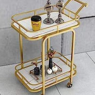 Side View of Iron Rectangle Trolley with Smooth Rolling Wheels