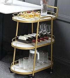 Golden iron, white marble top