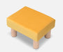 Solid Wood Foot Stool In Velvet Yellow Colour - WoodenTwist