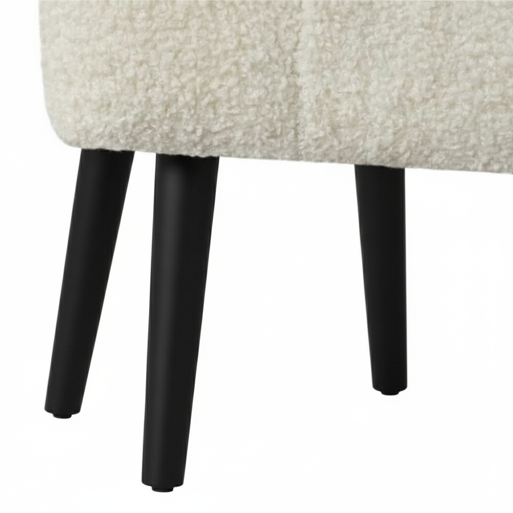 Wooden Twist Boucle Fabric Lounge Chair Beige - WoodenTwist