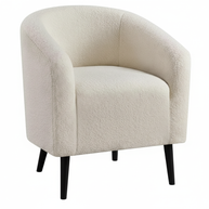 Wooden Twist Boucle Fabric Lounge Chair Beige - WoodenTwist