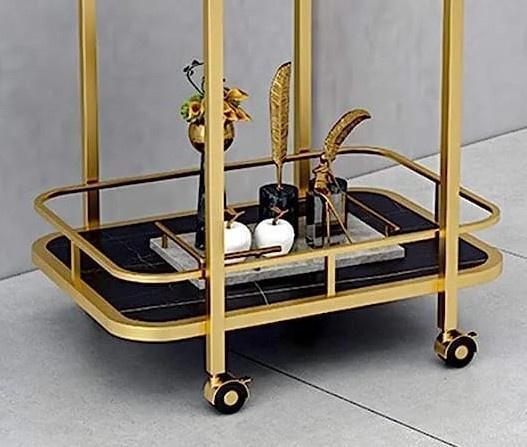 Golden iron, black marble