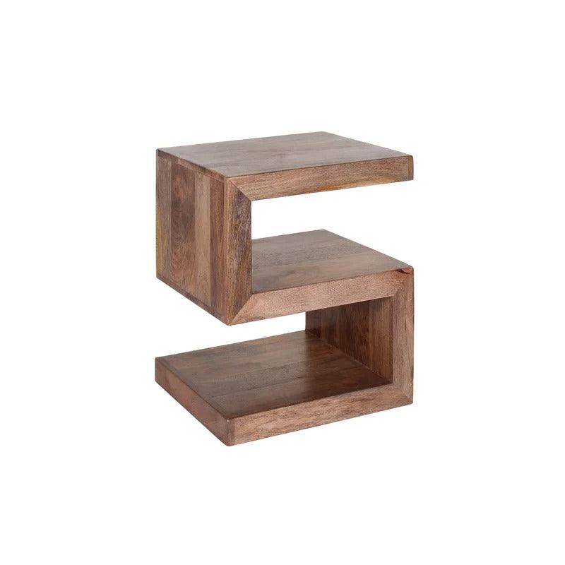 Wooden S Shape Bedside Table With S shaped Modern Look - WoodenTwist