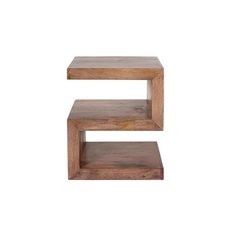 Wooden S Shape Bedside Table With S shaped Modern Look - WoodenTwist