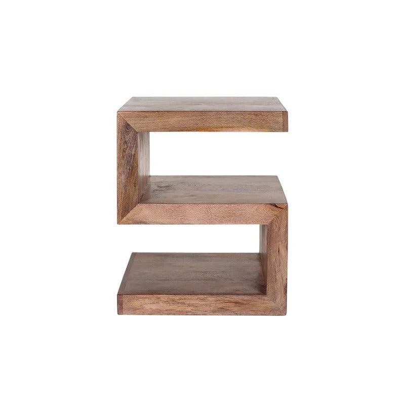 Wooden S Shape Bedside Table With S shaped Modern Look - WoodenTwist