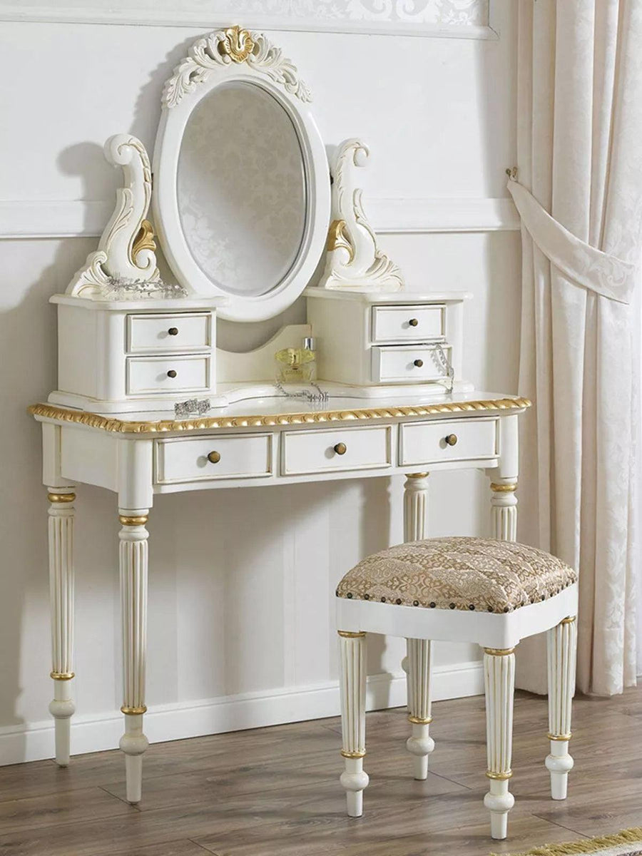 Table 100 x 42 x 155 cm, ottoman 30 x 30 x 44 cm