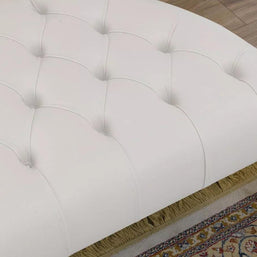 Wooden Twist Baroque Style Buttons Crystal Teak Wood Slipper Chair ( Golden Leaf ) - WoodenTwist