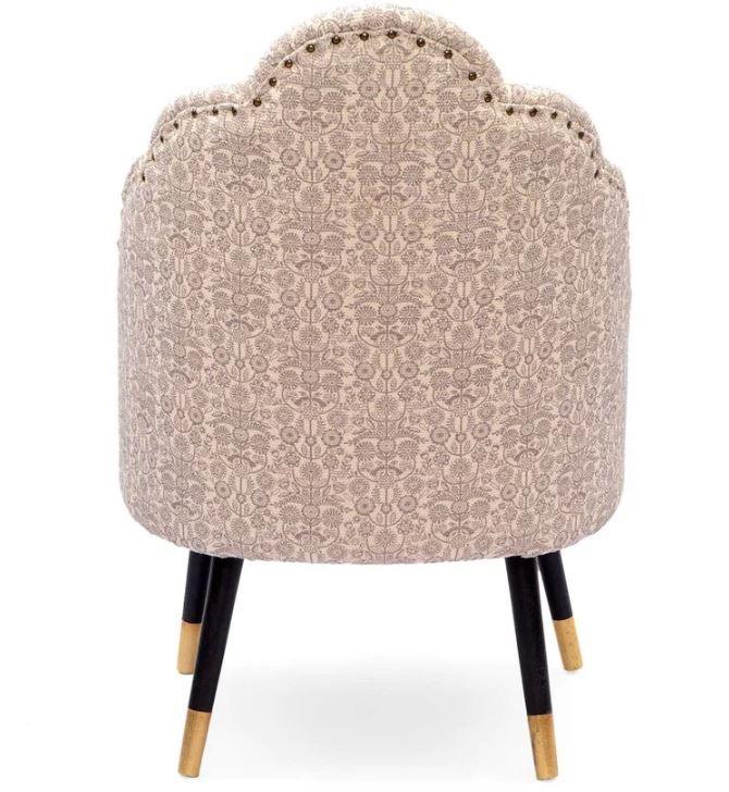 Mango Wood Peacock Chair In Cotton Grey Colour - WoodenTwist