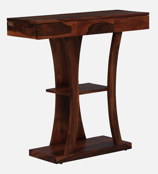 Solid Sheesham Wood Console Table T- Shape - WoodenTwist