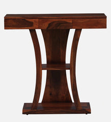 Solid Sheesham Wood Console Table T- Shape - WoodenTwist