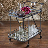 Luxurious Design Bar Cart with Glass Top
