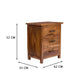 Wooden Three Drawer Bed Side Table - WoodenTwist