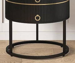 Elegant Iron Side Table with Storage Box