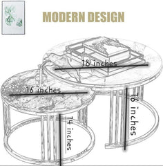 Center Nesting Tables Set - WoodenTwist