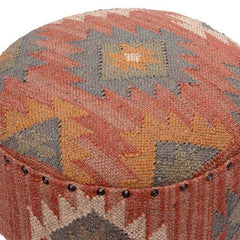 Mango Wood Foot Stool In Cotton Pink Colour - WoodenTwist