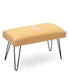 Mango Wood Bench In Cotton yellow Colour With Metal Legs - WoodenTwist