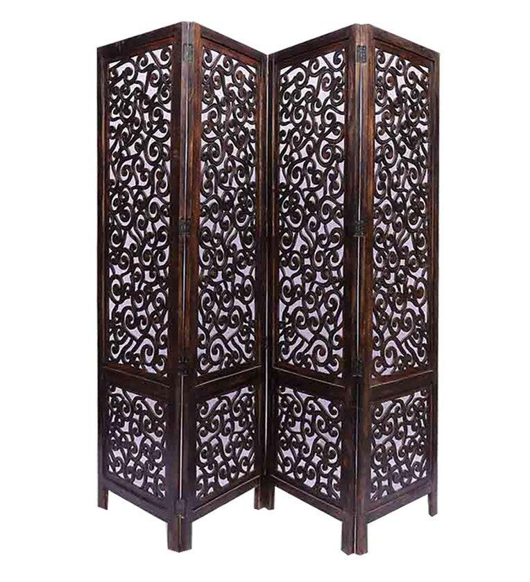 Folding wood screen