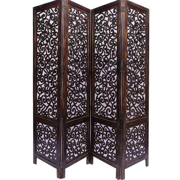 Folding wood screen