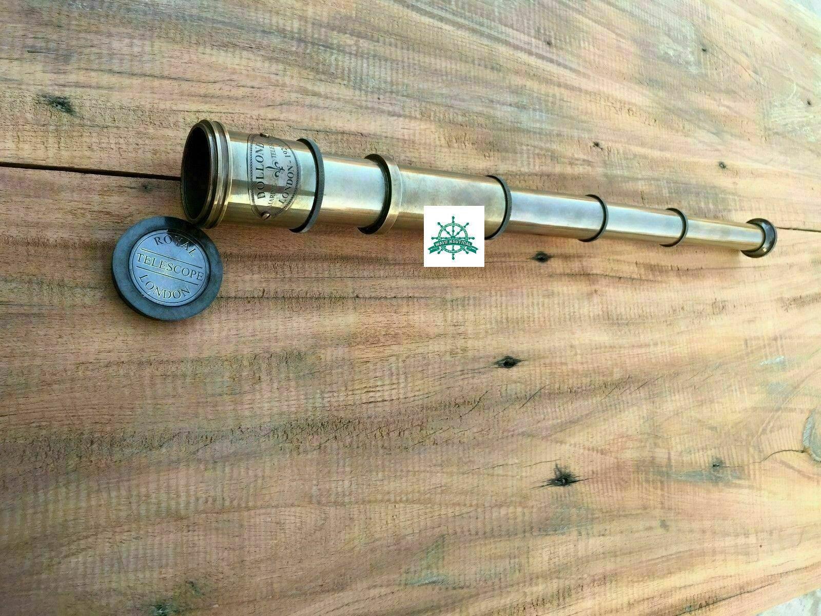 MARITIME TELESCOPE MARINE ANTIQUE BRASS PIRATE SPYGLASS VINTAGE SCOPE HANDMADE - WoodenTwist