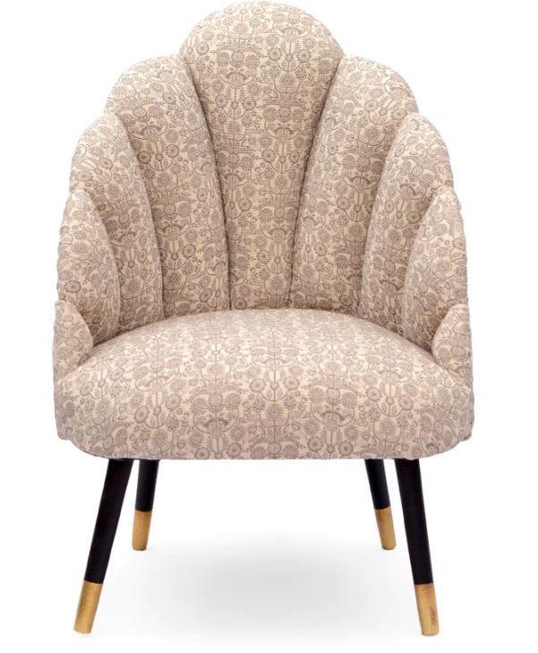 Mango Wood Peacock Chair In Cotton Grey Colour - WoodenTwist