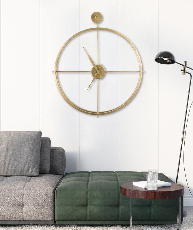 Gold Round Wall Clock - WoodenTwist