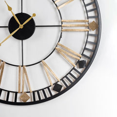 Gold &; Black Round Wall Clock - WoodenTwist