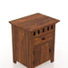 Wooden Handmade Sheesham Bed Side Table With 1 Drawer And 1 Door (Kuber) - WoodenTwist
