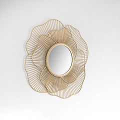 Lotus Flower Gold Mirror - WoodenTwist