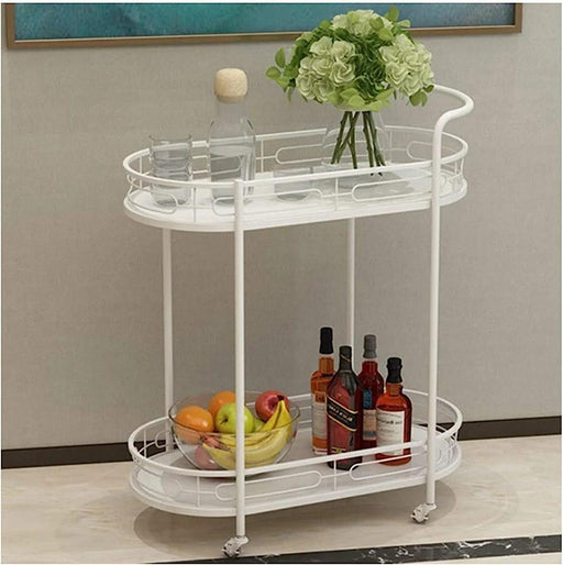 Luxurious Bar Cart with White Marble Top