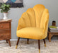 Mango Wood Peacock Chair In Velvet Yellow Colour - WoodenTwist
