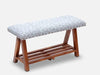 Mango Wood Bench In Cotton grey Colour - WoodenTwist