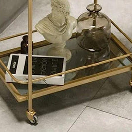 Side View of Iron Rectangle Trolley with Smooth Rolling Wheels