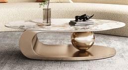 Iron Oval Centre Table with Unique Ball Design