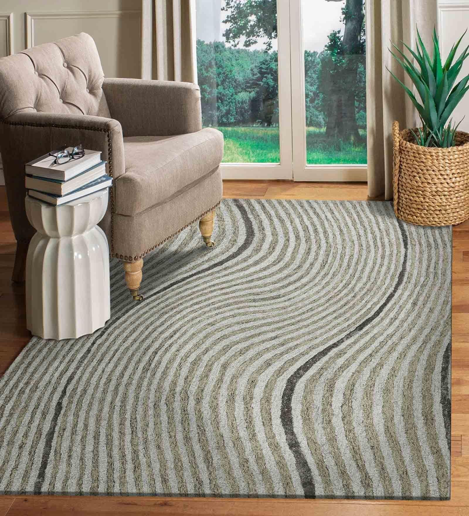 Hand Tufted Canyan IRON Color Carpet - WoodenTwist